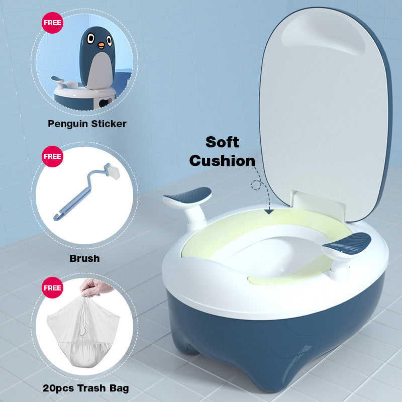 Kids Toilet Training Potty Seat PP Material High Quality Non-slip Sturdy Armrest Backrest Design