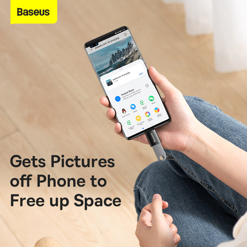 BASEUS OTG Adaptor USB to USB C Type-C to USB 3.1 Black Ingenuity Series Converter  Smartphone Phone Laptop Mouse Keyboard Harddrive Tablets