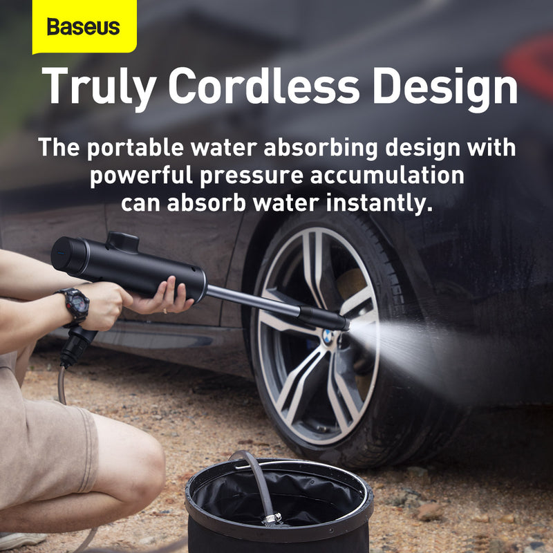 Baseus Dual Power Electric Car Wash Washer Gun High Pressure Cleaner Foam Nozzle Spray Rechargeable Sprayer Car Wash Set