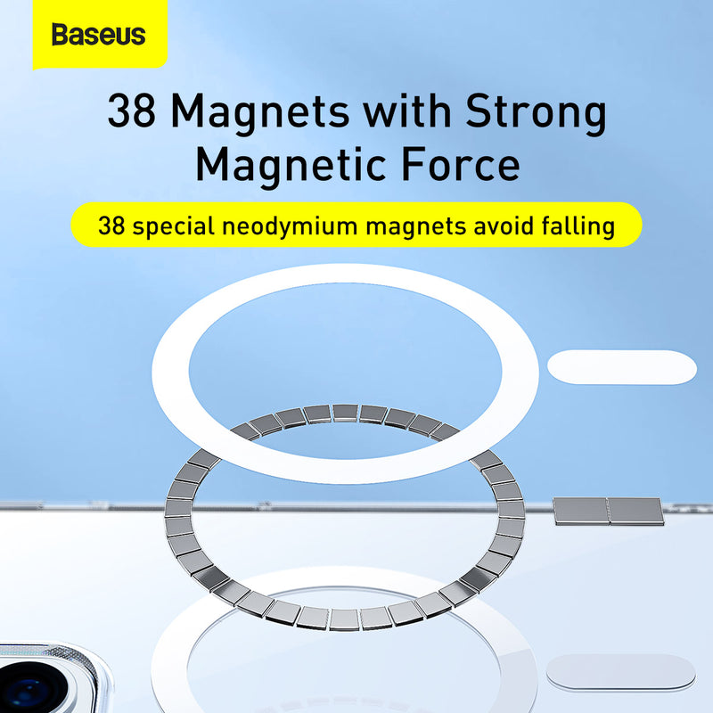 Baseus Crystal Magnetic Phone Case with Full Coverage Tempered Glass For iPhone 13 Series Pro Max Powerful Magnet