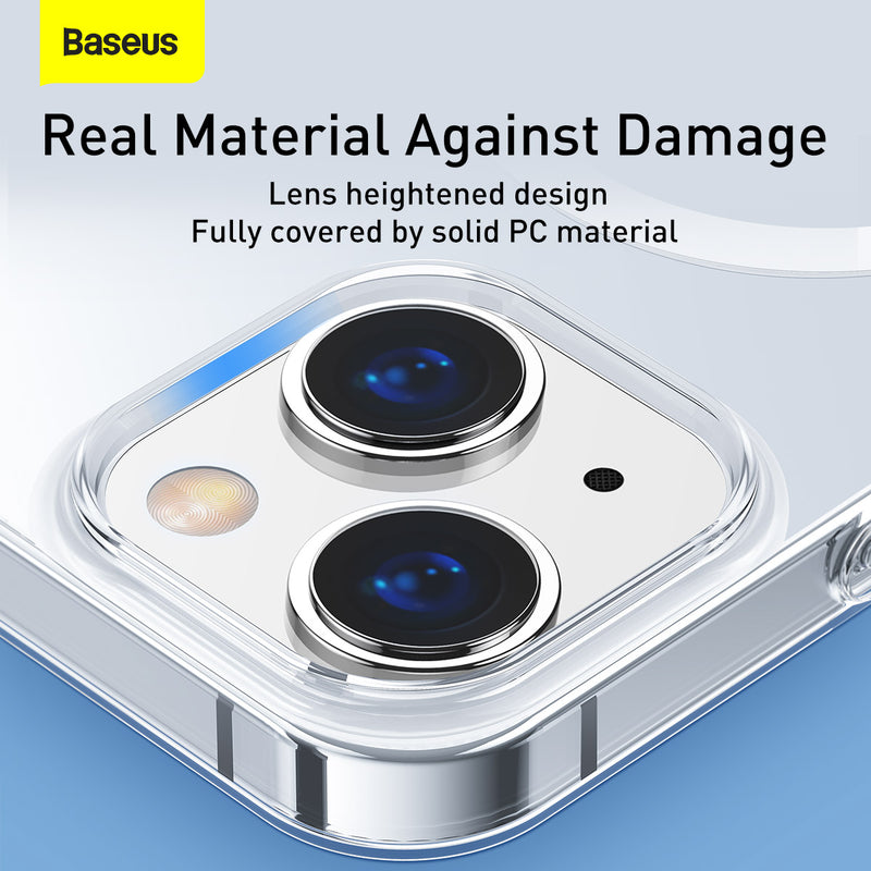 Baseus Crystal Magnetic Phone Case with Full Coverage Tempered Glass For iPhone 13 Series Pro Max Powerful Magnet