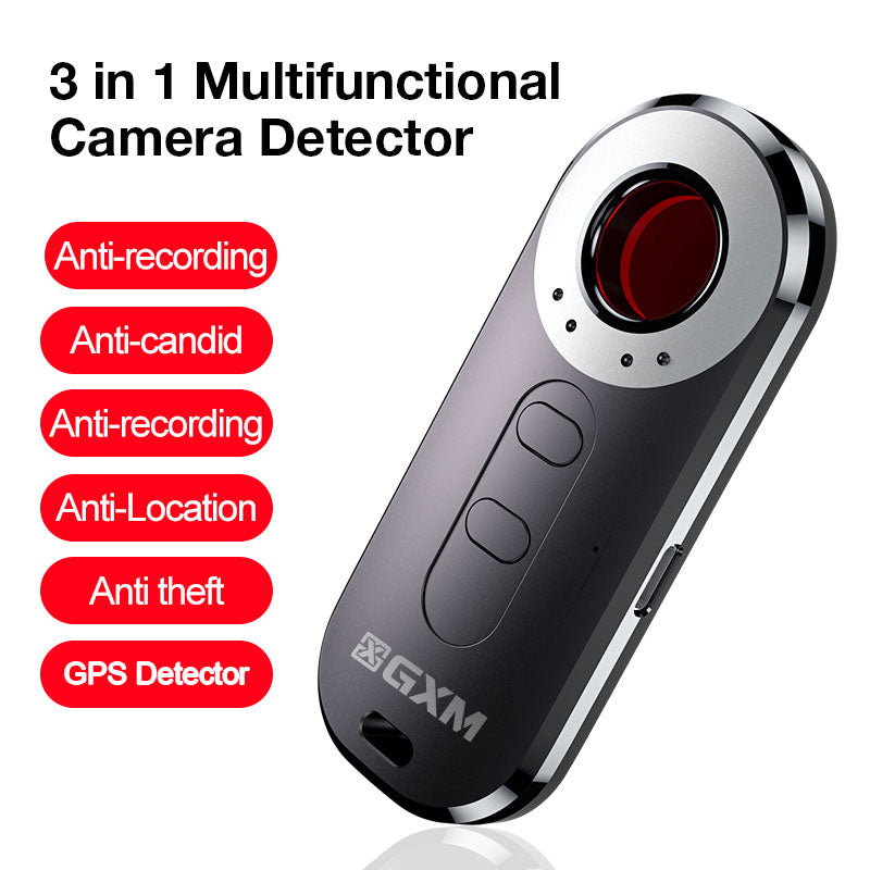 GXM AK400 3 in 1 Camera Detector Detect Hidden Spy Camera Infrared Scan Vibration Sensing Anti-theft Alarm GPS Detector Infrared Multifunctional Pinhole Sound Light Alarm Vibration Sensing Alarm Device