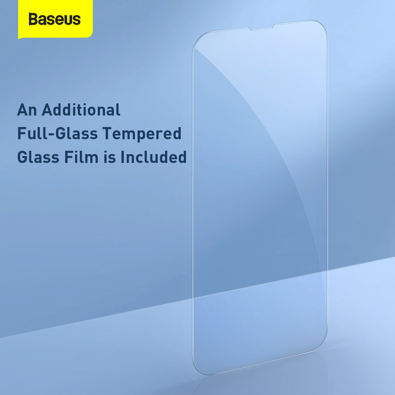 Baseus Crystal Magnetic Phone Case with Full Coverage Tempered Glass For iPhone 13 Series Pro Max Powerful Magnet