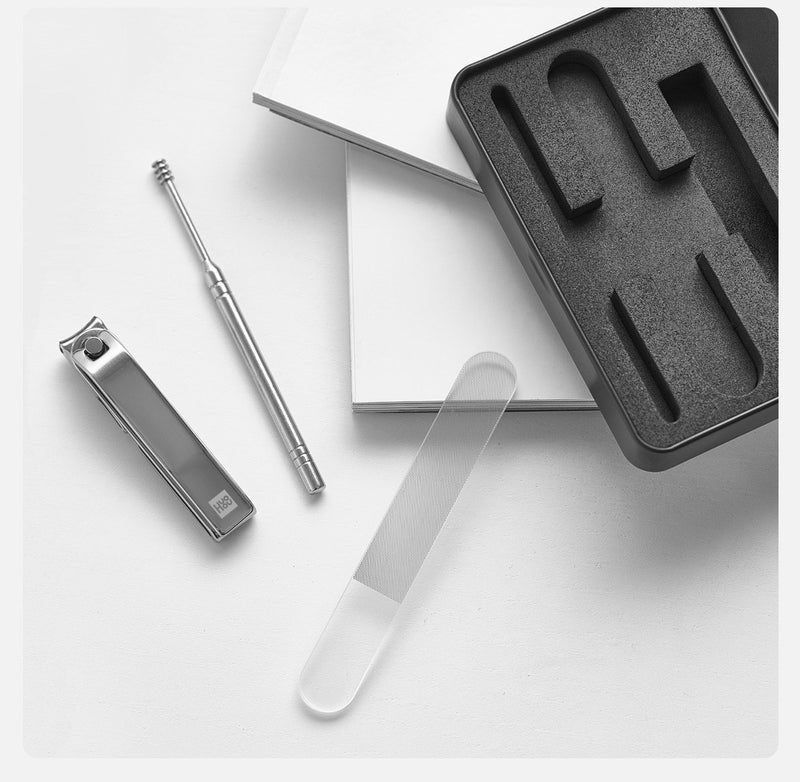 Xiaomi Huohou Anti-Splash Nail Clippers Set 360 Rotatable Stainless Steel Ear Pick Pedicure Care Trimmer Nano Nail File