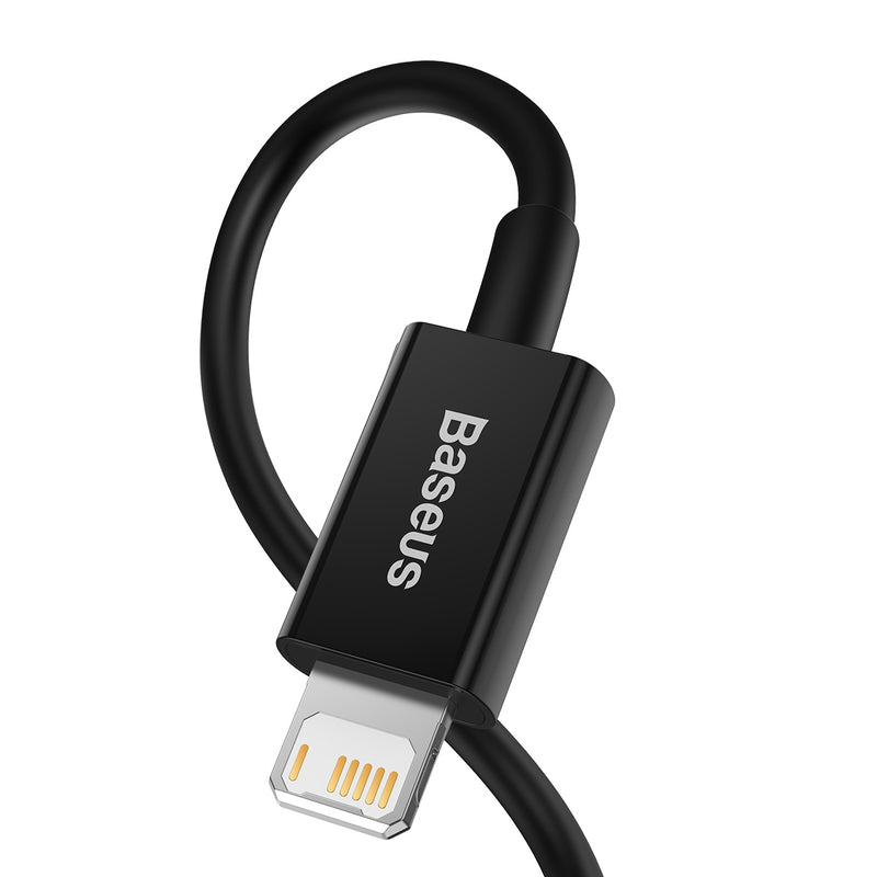 Baseus Superior Lightning 2.4A USB To Lightning iP Quick Charge Data 480Mbps TPE Anti Break Durable 1M 2M Cable