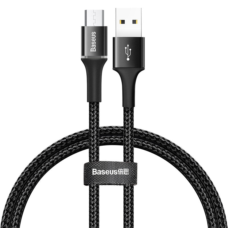 Baseus Halo Micro USB LED 3A Quick Fast Charge Data Transfer USB To Micro USB SR Coverage Durable Mobile Phone Tablet Charging Cable