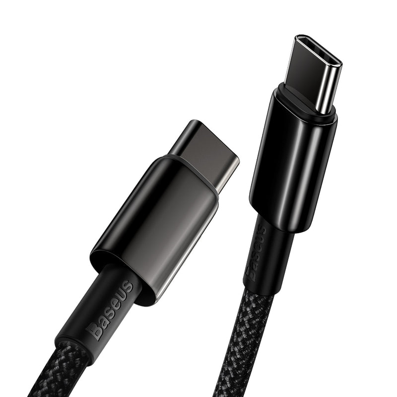 Baseus Tungsten Gold Fast Charging Data Cable Type-C to Type-C 100W 1M 2M Nylon Braided Android Huawei Laptop