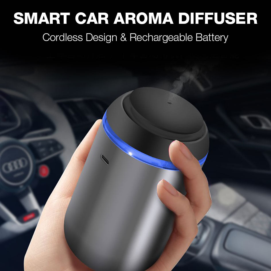 GXM Cordless Car Essential Oil Aroma Diffuser Waterless Smart Ai Vibration Technology Anti-spill Design Car and Home Use