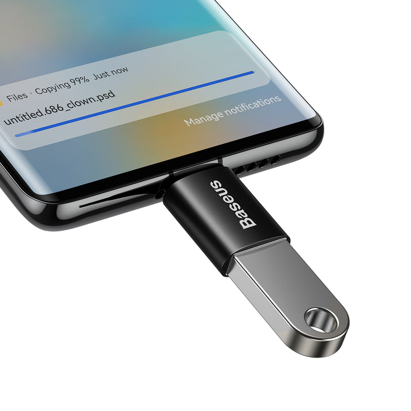 BASEUS OTG Adaptor USB to USB C Type-C to USB 3.1 Black Ingenuity Series Converter  Smartphone Phone Laptop Mouse Keyboard Harddrive Tablets