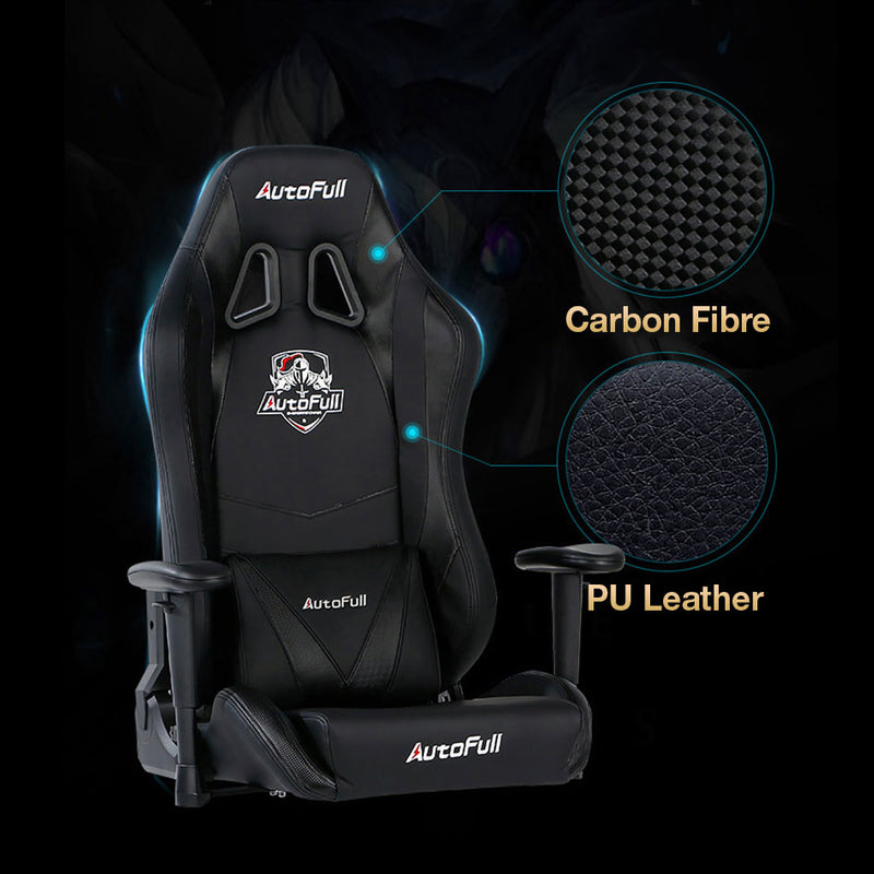 AutoFull AF901 Ergonomic Gaming Chair Office Study Gaming Racing Gaming Chair-Black