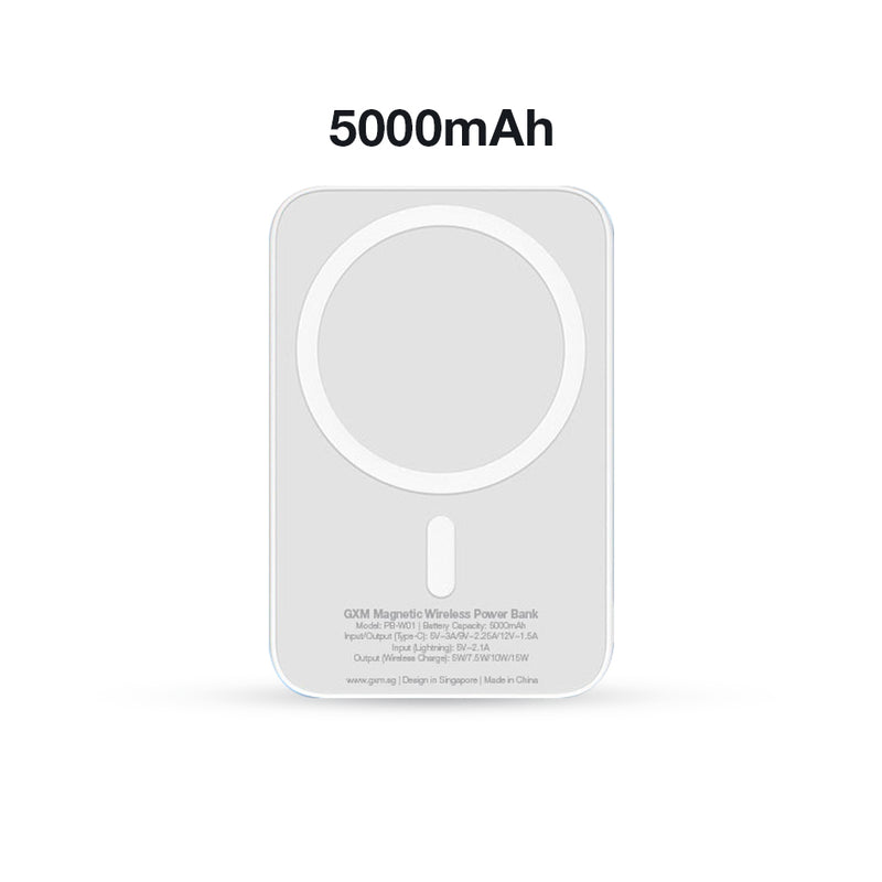 GXM Magnetic Wireless 20W Power Bank PB-W01 PB-W02 Stronger Magnetic Fast Charging iPhone 14 Pro Max Elegant Design Multiple Output 5000mAh and 10000mAh Capacity