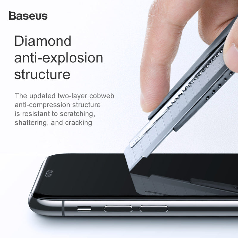 Baseus iPhone X XR XS Max 11 Pro Max Privacy Anti Peeping Clear Transparency Spy 0.3mm Screen Protector Tempered Glass 3D Anti Glare Film