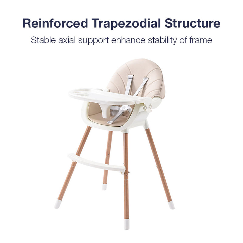 Baby Dining Chair 2 Dining Playing Feeding Parenting Dual Height Adjustable Food Tray Extra Safety System PU Seat Baby Chair