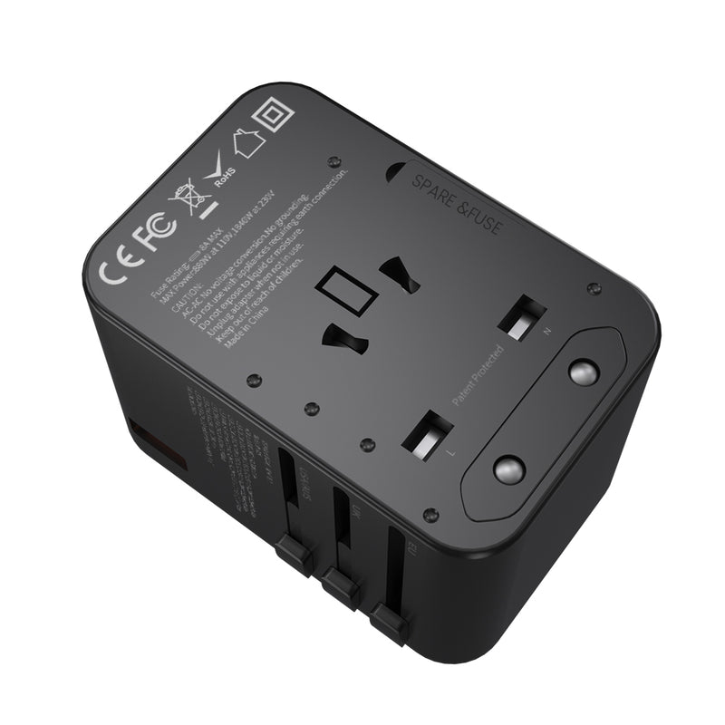 GXM 65W Travel Adapter Fast Charging PD QC Type C USB EU US UK AU Plug Socket Over 150 Countries Universal Travel Power Charger