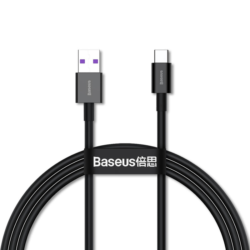 Baseus Superior Type C 66W USB To USB C Fast Charging Data 480Mbps TPE Durable 1M 2M Android Quick Charge Cable -Black