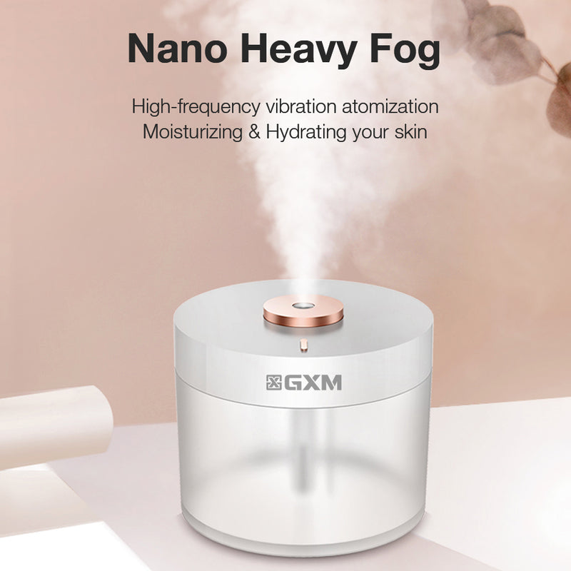 GXM HM-02 Smart LED Humidifier 780ml Cordless Design Anti-dry Sensor Nano Mist Noiseless Night Light Single Touch Operation Portable Purifier Living Room Bedroom