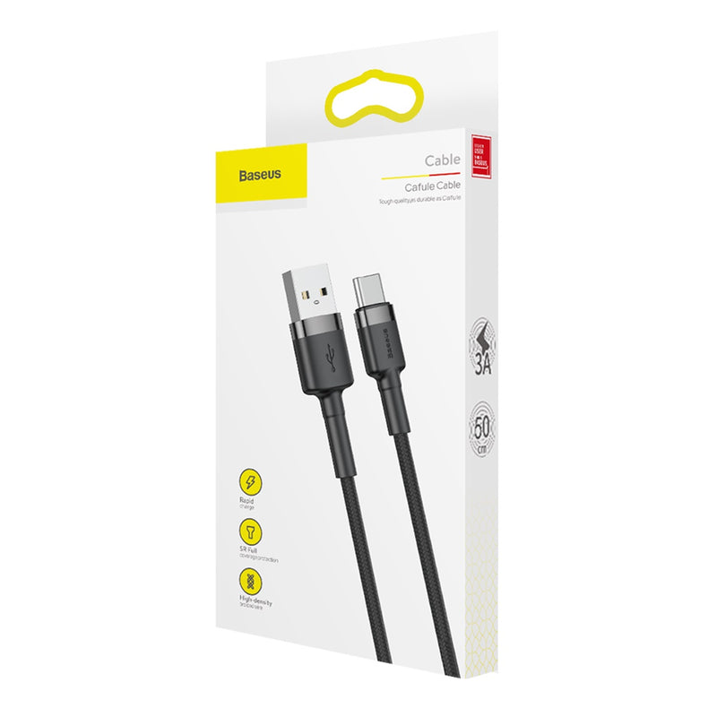 Baseus Cafule Type C 3A Quick Charge Data Transfer Nylon Braided Charging Cable