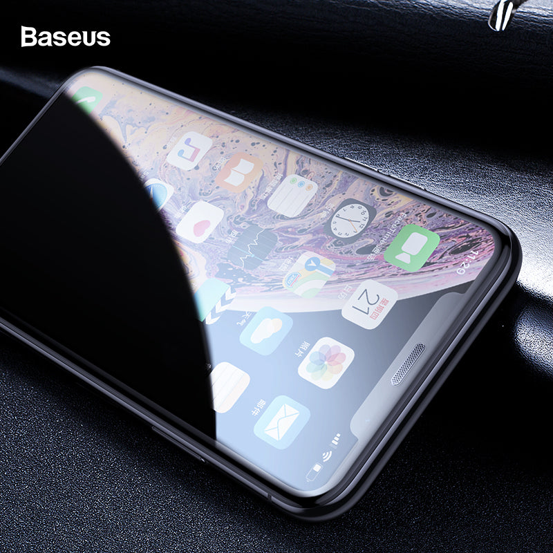 Baseus iPhone X XR XS Max 11 Pro Max Privacy Anti Peeping Clear Transparency Spy 0.3mm Screen Protector Tempered Glass 3D Anti Glare Film