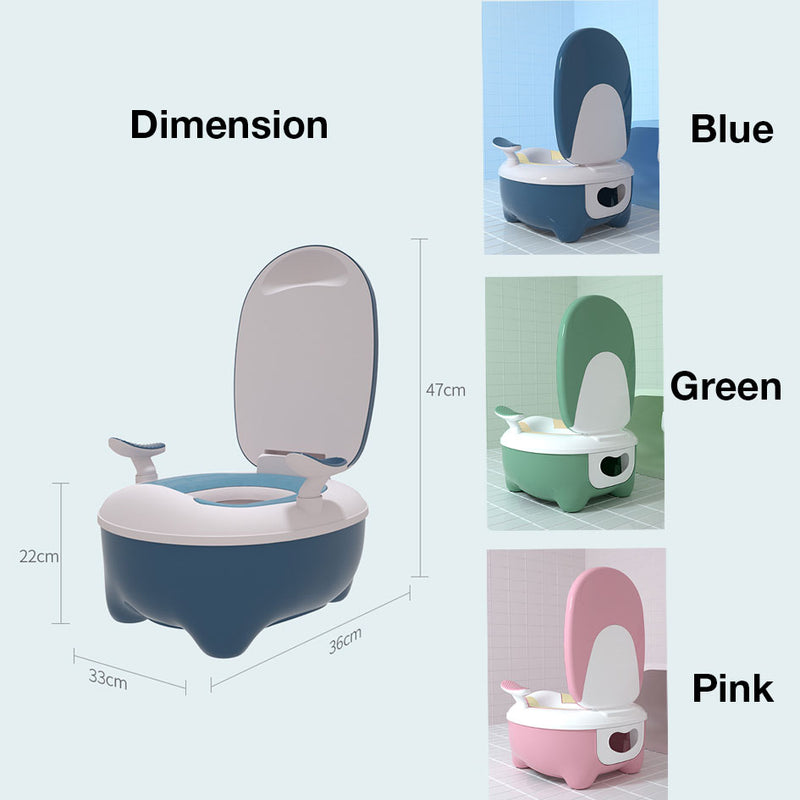 Kids Toilet Training Potty Seat PP Material High Quality Non-slip Sturdy Armrest Backrest Design