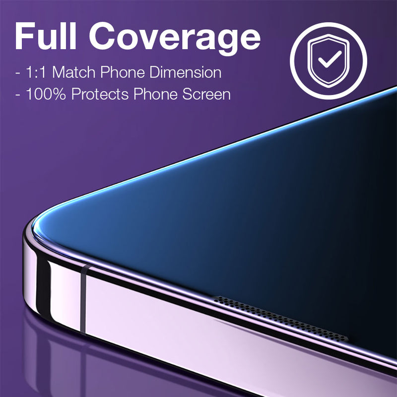 GXM 4th Gen Premium Screen Protector Auto-Alignment Kit For iPhone 14 13 12 Pro Max Tempered Glass Easy-installation Privacy Full Coverage Anti-fingerprints Oil Free Coating Dust Free Finishing Durable Impact Resistant Scratch-resistant