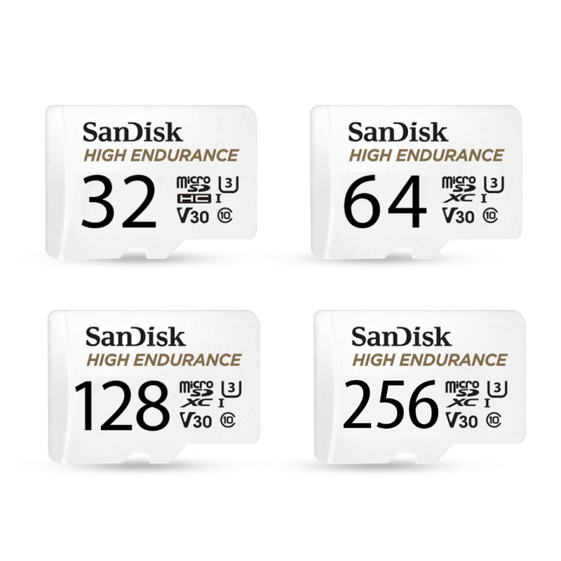 SanDisk High Endurance Video Monitoring MicroSD HC/XC Cards 4K UHD Full HD Video for CCTV and Car Camera