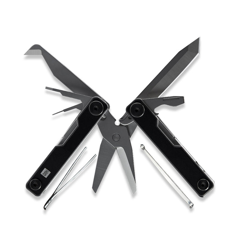 HUOHOU Mini Multi-Function Knife 10 In 1 Pocket Folding Knife Stainless Steel Aluminum Alloy Scissors Corrosion Resistance Knife Tools