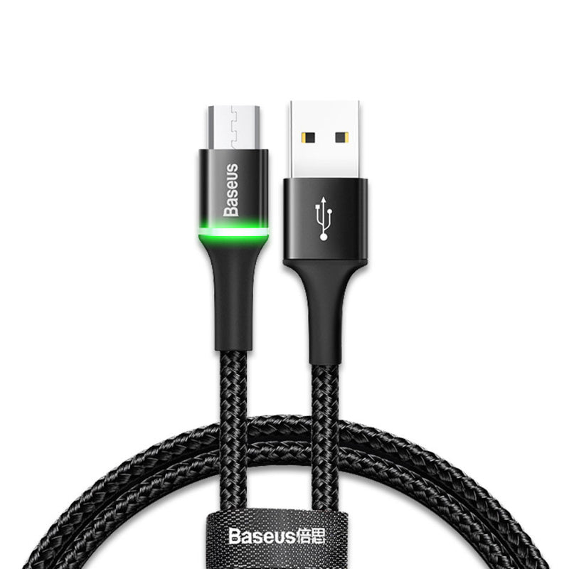 Baseus Halo Micro USB LED 3A Quick Fast Charge Data Transfer USB To Micro USB SR Coverage Durable Mobile Phone Tablet Charging Cable