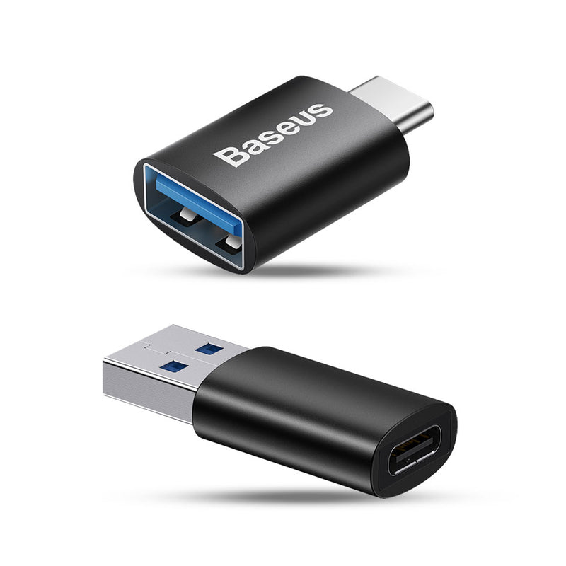 BASEUS OTG Adaptor USB to USB C Type-C to USB 3.1 Black Ingenuity Series Converter  Smartphone Phone Laptop Mouse Keyboard Harddrive Tablets