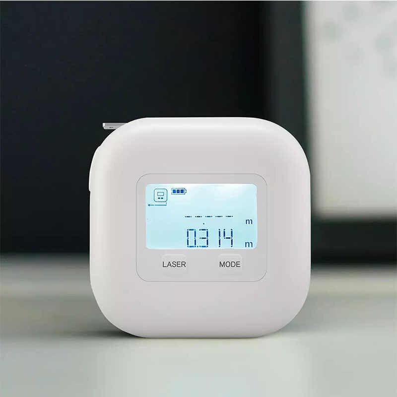 Xiaomi Akku 2 in 1 Measuring Tape Digital Laser Measure Laser Ranging Tape with LCD Display Measuring Tape Laser Rangefinder Measuring 25M Distance Tape Length 3M