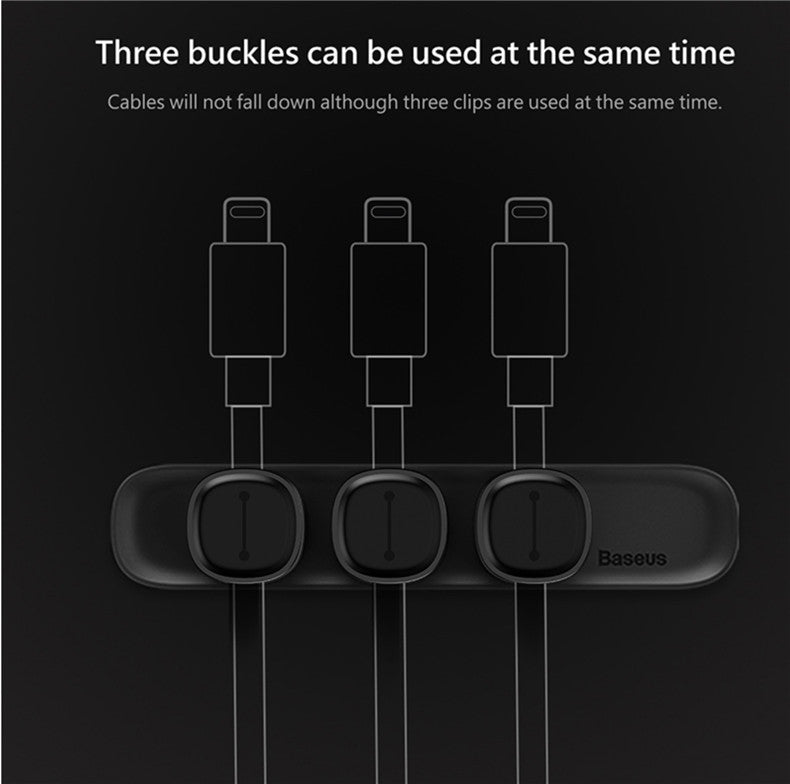 Baseus Peas Cable Clip Magnetic Desktop Cable Organizer Multiple Cable Clip Silicone Cable Winder Table Home Office Organizer